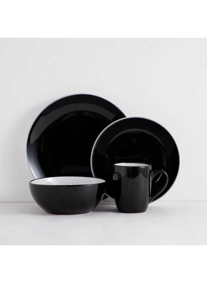 DANUBE HOME Eminence Dinner Set 16Pc Stoneware Dual Color Serves 4 - Image 2