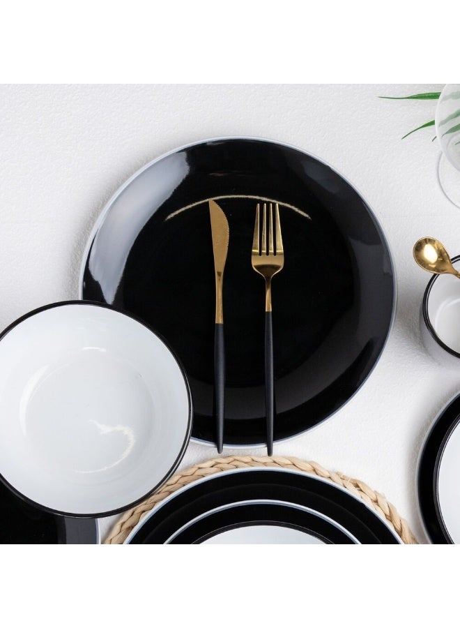 DANUBE HOME Eminence Dinner Set 16Pc Stoneware Dual Color Serves 4 - Image 5