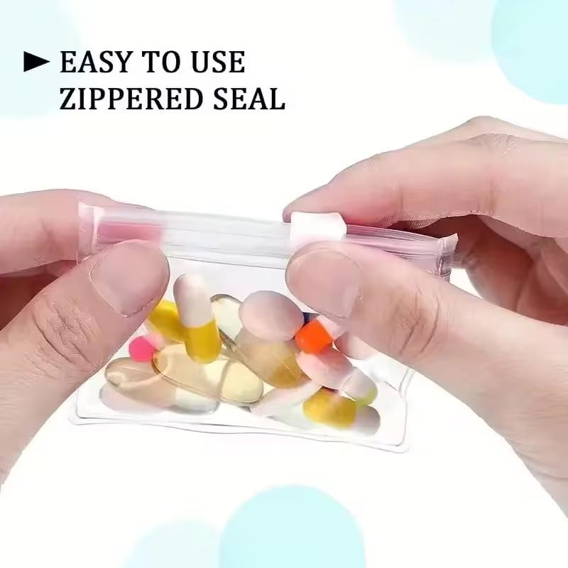 TraveEssentialz Small Zipper Pouch for Travel Use (Set of 10, 6x6 inches) | Medicines Jewellery Stationery Electronics Multipurpose Transparent Storage for Girls, Kids & Adults | Easy to Carry in Pocket or Handbags - Image 5
