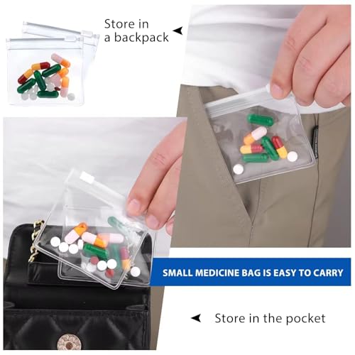 TraveEssentialz Small Zipper Pouch for Travel Use (Set of 10, 6x6 inches) | Medicines Jewellery Stationery Electronics Multipurpose Transparent Storage for Girls, Kids & Adults | Easy to Carry in Pocket or Handbags - Image 4