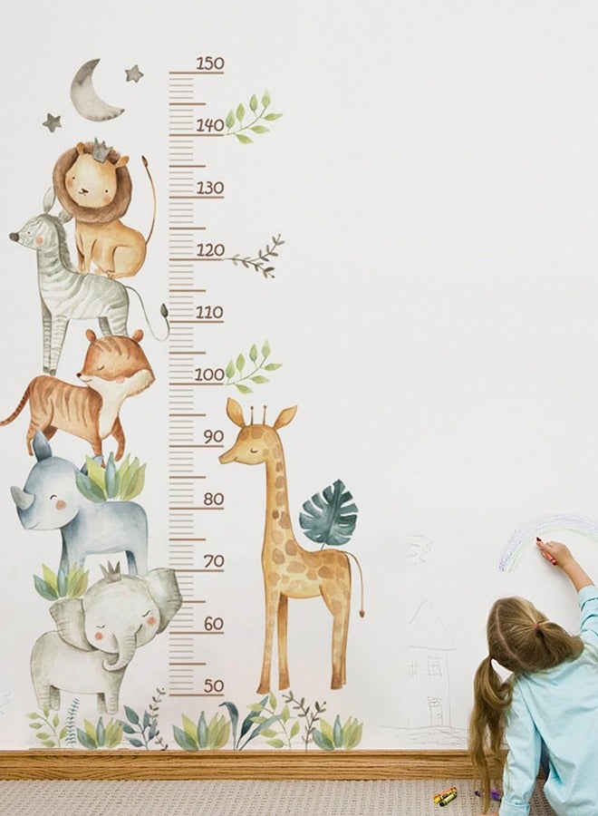 Height Growth Chart for Kids, Self-Adhesive Wall Sticker Forest Animals Wall Sticker, Peel and Stick Sun White Clouds Wall Art Decor for Nursery Kids Bedroom Living Room, Measures 50-150 cm - Image 5