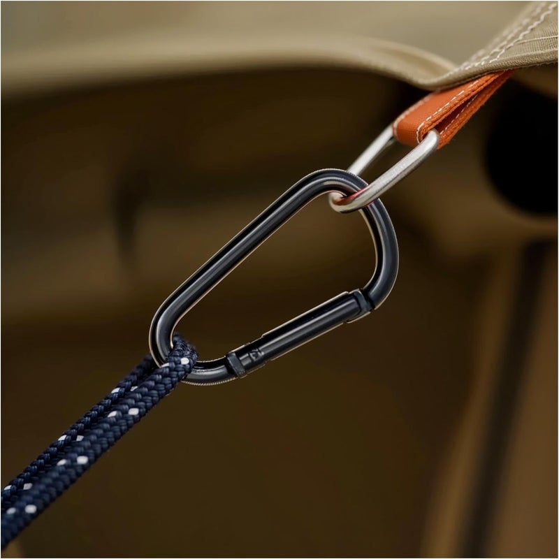 Cracrab Small Carabiner Clip 6PCS Black Carabiner Keychain Mini 2 inch Large 3 inch Heavy Duty Caribeaner Hook D Ring Aluminum Carbiner Clip for Keys Backpack Hiking Camping Fishing (Black-Comb 6pcs) - Image 5