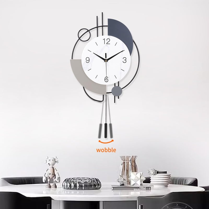 Dankeit Wall Clock, Silent Non-Ticking Quality Quartz Battery Operated with Pendulum, Large Wall Clock for Living Room Kitchen Home Bathroom Bedroom Wall Decor, 13x21.65inch(Black) - Image 4