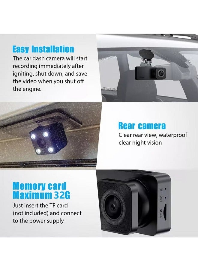 بيوينتي Car Dash Cam, 3 Channel - Front, Rear, Inside, 1080P HD 170 Wide Angle Night Vision Driving Dashcam, G-Sensor, Parking Monitor, Motion Detection, Loop Recording, Collision Detection, Accident Lock - Image 4