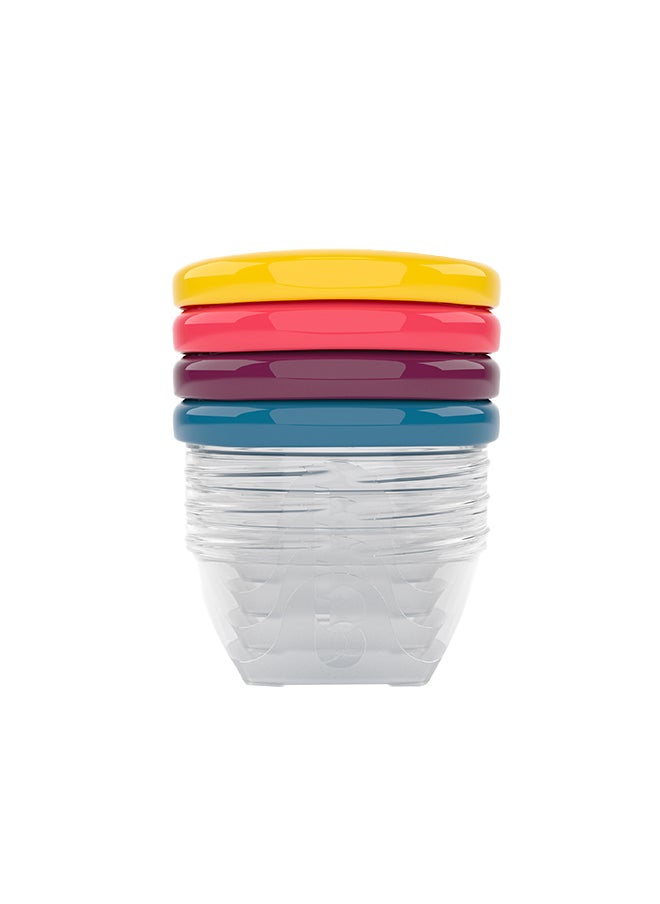 babymoov - Pack of 4 Babybols 120 Ml Airtight Food Storage Containers, Bpa - Free, Leak Proof, Stackable, Microwave And Freezer Safe , Reusable - Image 1