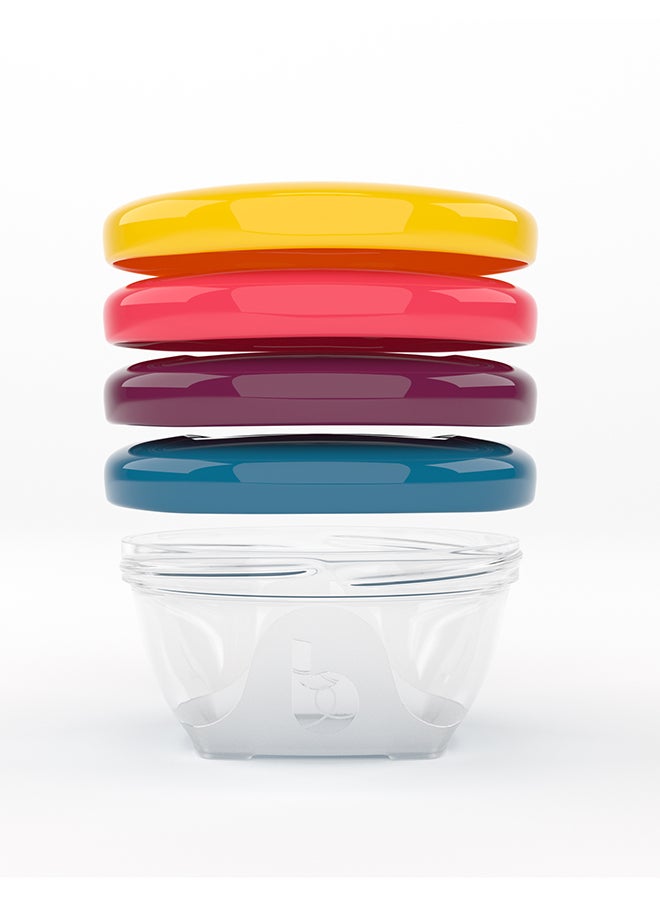babymoov - Pack of 4 Babybols 120 Ml Airtight Food Storage Containers, Bpa - Free, Leak Proof, Stackable, Microwave And Freezer Safe , Reusable - Image 1