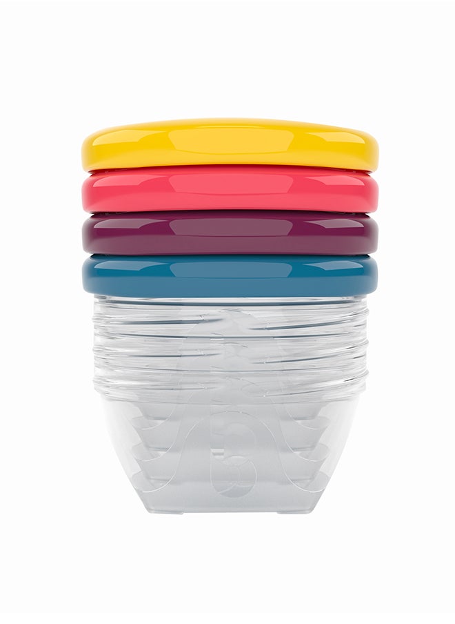babymoov - Pack of 4 Babybols 120 Ml Airtight Food Storage Containers, Bpa - Free, Leak Proof, Stackable, Microwave And Freezer Safe , Reusable - Image 1