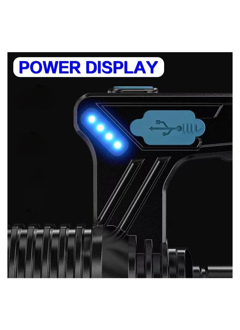 KASTWAVE مصباح يدوي SYOSI قابل للشحن بتقنية LED، 8 أوضاع، كشاف مضيء، مصباح تخييم قابل للشحن ومقاوم للماء، مناسب للأعاصير، والطوارئ، ومجموعات البقاء، والمشي، والمنزل، مع كابل USB مرفق  - Image 5