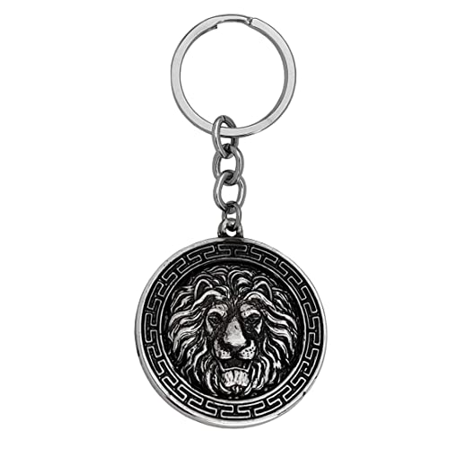 M Men Style Unique Gift King of the Jungle Big Cat Bravery Silver Lion Be Brave Gift Keyring Zinc Metal Animal Keychain for Men and Women - Image 1