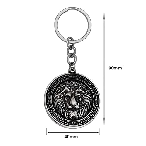 M Men Style Unique Gift King of the Jungle Big Cat Bravery Silver Lion Be Brave Gift Keyring Zinc Metal Animal Keychain for Men and Women - Image 2