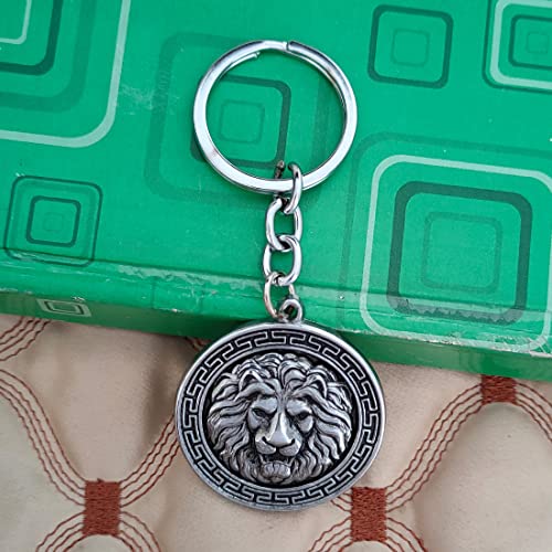 M Men Style Unique Gift King of the Jungle Big Cat Bravery Silver Lion Be Brave Gift Keyring Zinc Metal Animal Keychain for Men and Women - Image 3