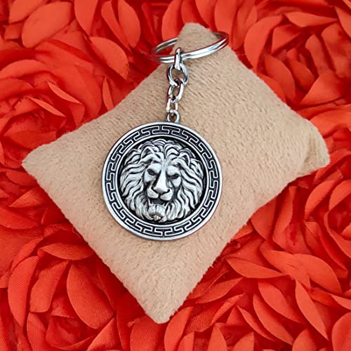 M Men Style Unique Gift King of the Jungle Big Cat Bravery Silver Lion Be Brave Gift Keyring Zinc Metal Animal Keychain for Men and Women - Image 4