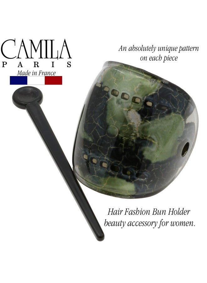 CAMILA Paris Cp3344 French Hair Bun Holder Cover Cap Hair Updo Green Hair Pin Thru Strong Hold Grip Hair Clips For Women No Slip And Durable Styling Girls Hair Accessories Made In France - Image 4