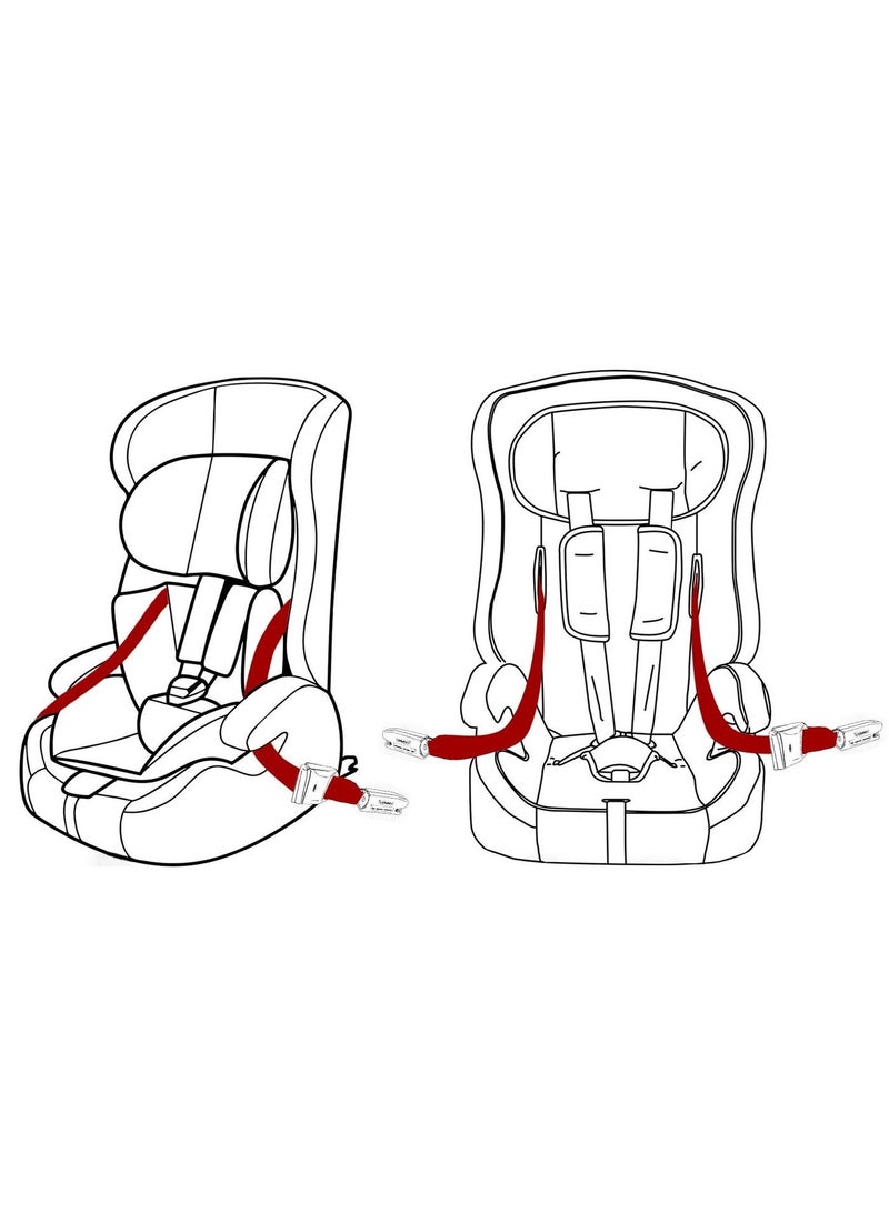 والالا حزام مقعد السيارة ISOFIX قابل للتعديل والسحب ومتعدد الاستخدامات، حزام مقعد متوافق مع مقعد الطفل ISOFIX العام للسيارة، أحزمة التثبيت مع واجهة مزلاج، تتحمل شد 15000 نيوتن - Image 2