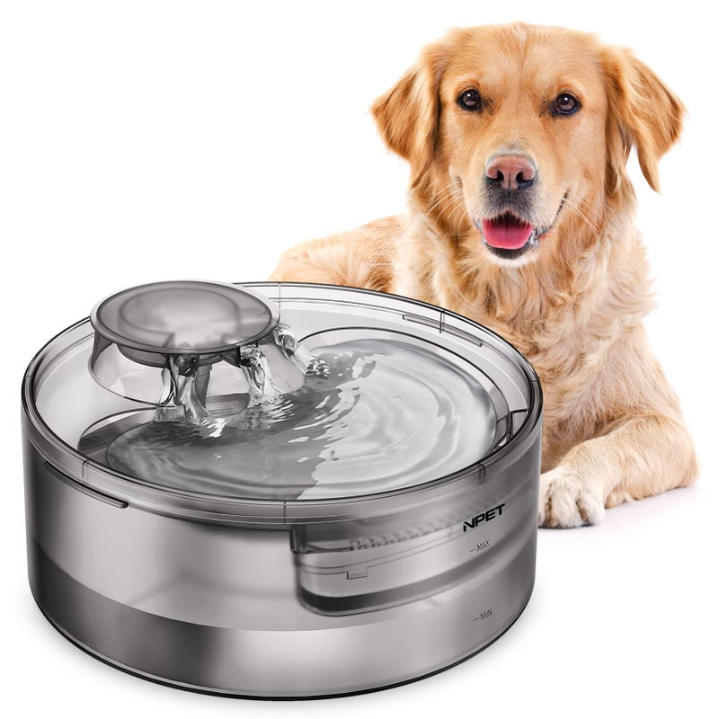 NPET DF10 Dog Water Fountain, 170oz/1.3Gallon/5L Large Automatic Pet Water Dispenser Dog Water Bowl with Cleaning Kit, Replacement Filter for Cat, Dogs, Multiple Pets - Image 1