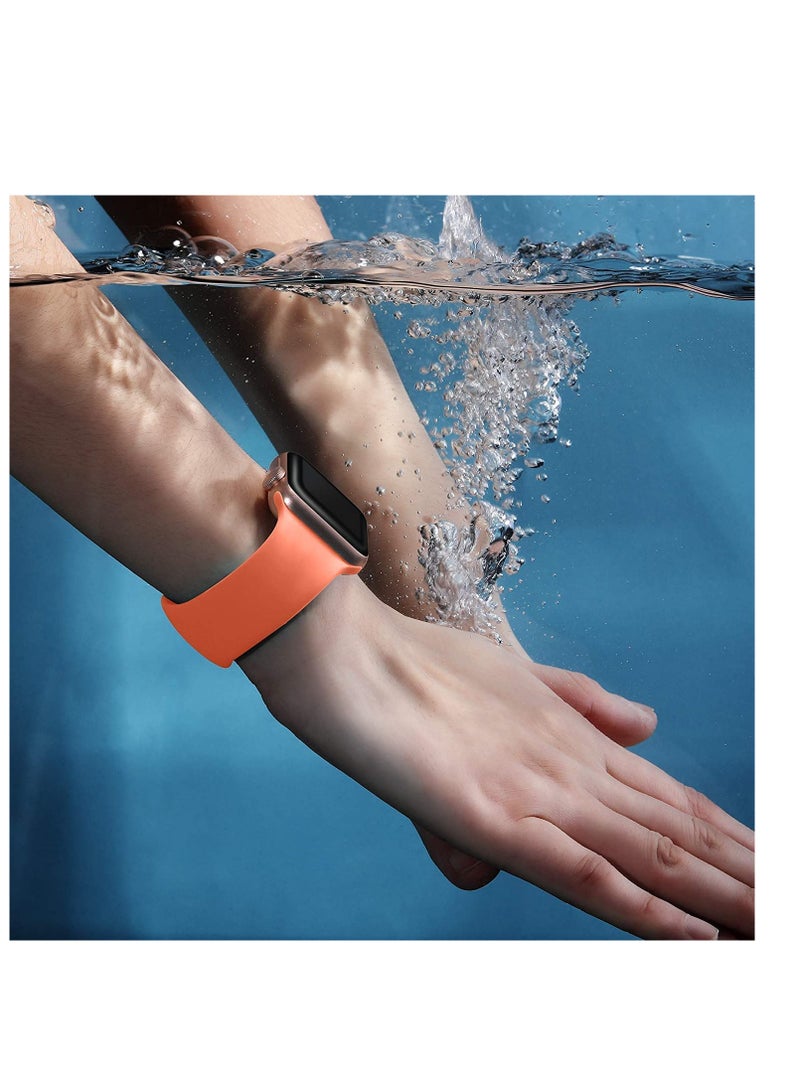 Excefore 6 Pack Sport Bands Compatible with Apple Watch Band 38mm 40mm 41mm 42mm 44mm 45mm, Soft Silicone Waterproof Strap Wristbands Compatible with iWatch Apple Watch Series 7 6 5 4 3 2 1 SE (42/44/45 mm)  - Image 4