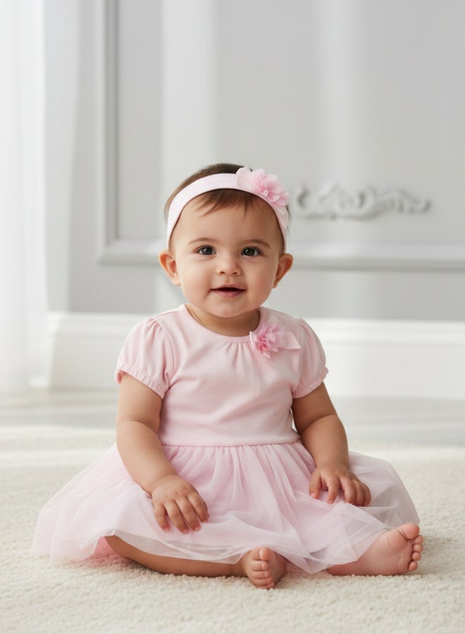 Luna & Lily Baby Girls Tutu Dress With Headband - Image 1