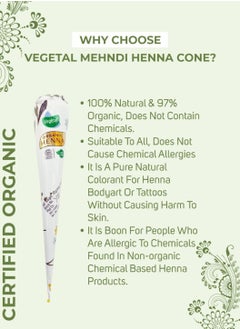 Vegetal Vegetal Certified Organic Mehandi 50gm Pack of 3  - Image 3
