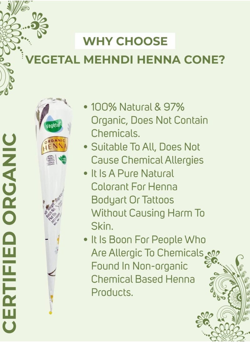 Vegetal Vegetal Certified Organic Mehandi 50gm Pack of 3  - Image 3