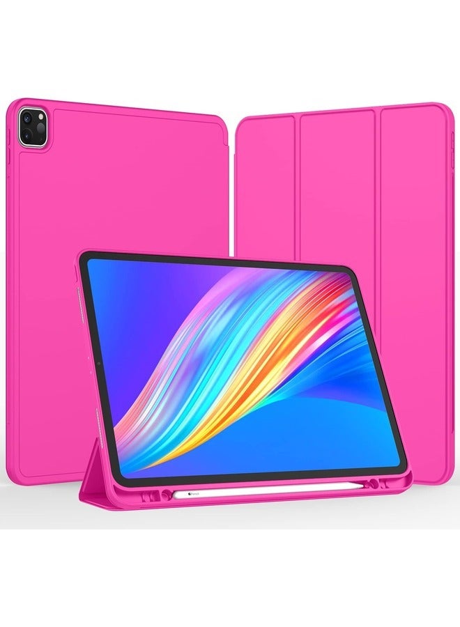 ELTRAZONE Rose Red Trifold Smart Case for iPad Pro 11-Inch (2022/2021) - Soft TPU Back, Pencil Holder, Auto Wake/Sleep, and Charging Support - Image 2