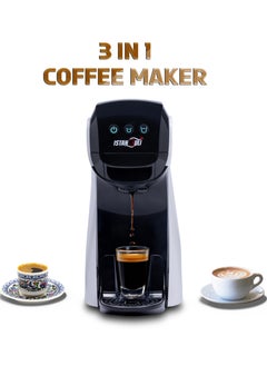 istanbuli istanbuli 3 in1 pod coffee maker compatible  capsules  , espresso, and turkish coffee powder, with a 19-bar pressure pump for rich crema and velvety foam  - Image 1