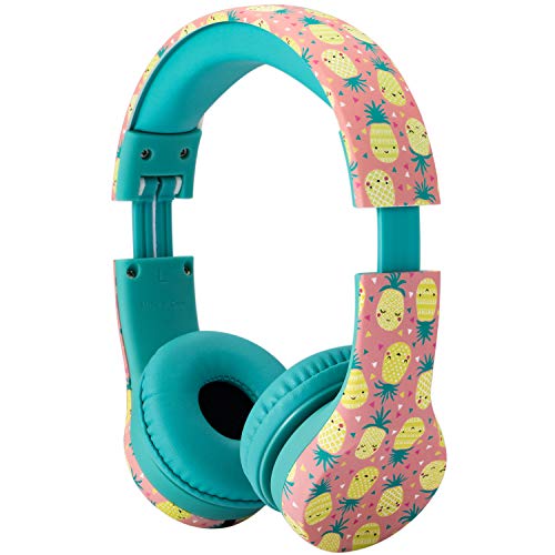 Snug Play+ Kids Headphones – Volume Limited 93dB for Safe Listening – Foldable, Durable Headphones for Toddlers, Boys & Girls – Tangle-Free Cord – Ideal for Travel, School, Tablets - Pineapples - Image 2