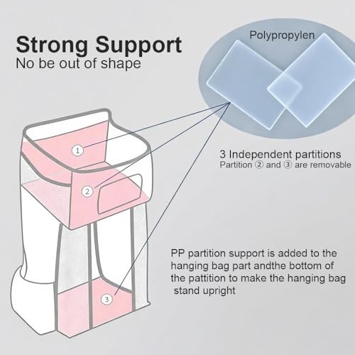 TOFOAN Hanging Diaper Caddy Organizer for Crib, Baby Diaper Holder with 3 Compartments, Water-Resistant Nursery Storage Bag for Changing Table, Playard, Wall, Ripple Grey - Image 3