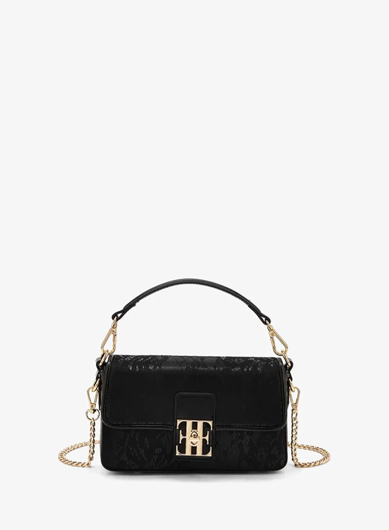 ELLE Lace Textured Crossbody Bag With Detachable Strap