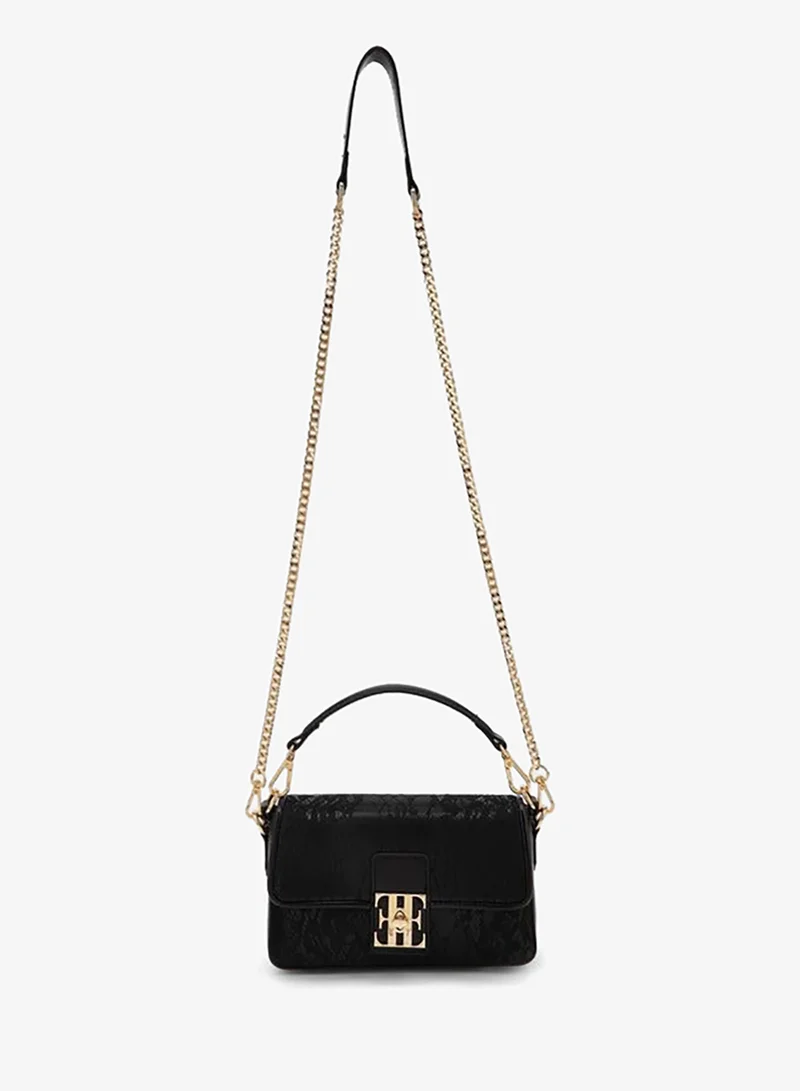 ELLE Lace Textured Crossbody Bag With Detachable Strap