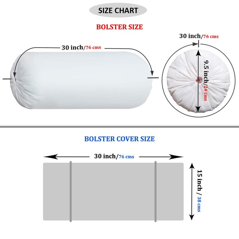 AURAVE Cotton 210 TC Bolster Cover (15"x30"_Multi) - Image 3