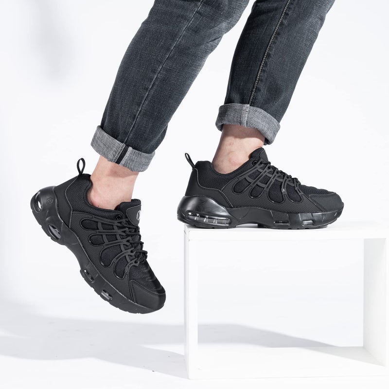 LARNMERN Non Slip Work Shoes for Men Slip Resistant Sneakers Casual Comfort Walking Mens Chef Kitchen Restaurant Breathable Wide Widthï¼ŒBlack 8.5 - Image 2