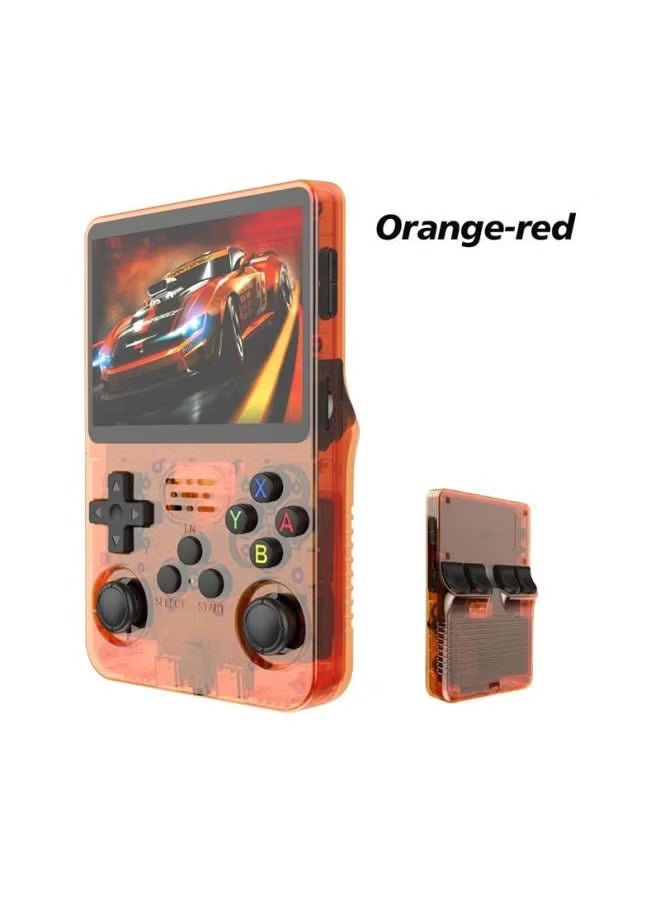 جهاز ألعاب فيديو محمول Generic R36S يعمل بنظام Linux Retro مع بطاقة TF سعة 64 جيجابايت وأكثر من 20000 لعبة، جهاز ألعاب فيديو قديم بشاشة IPS مقاس 3.5 بوصة، برتقالي - أحمر - Image 1