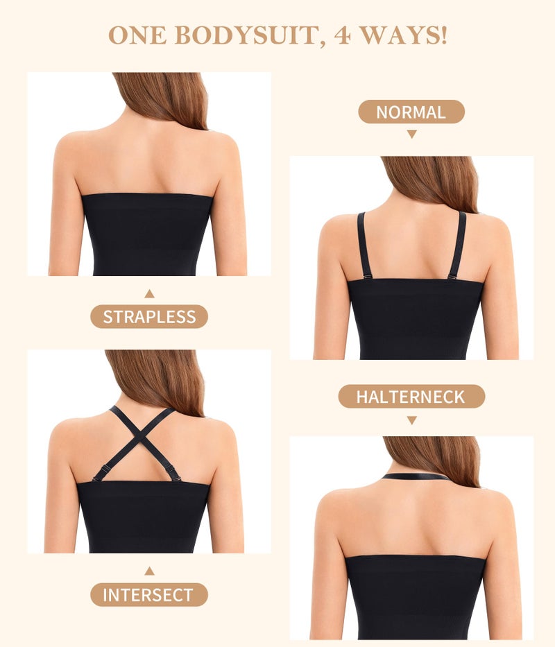 Irisnaya Strapless Shapewear Bodysuit for Women - Tummy Control body suit Tube Top seamless thong bodysuit - Image 4