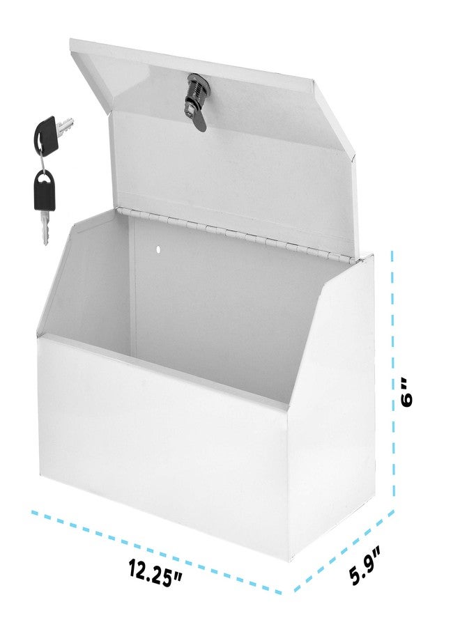 AdirMed Locking Medicine Box, First Aid Steel Lock Box for Medication, Small Wall Mounted Medicine Lock Box with Key, 6"D x 12.25"W x 5.9"H - Image 3