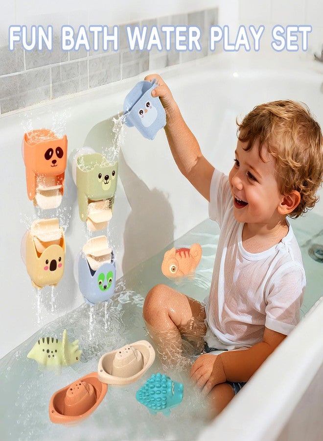 AMCHSURI Baby Bath Toys for Kids Ages 1-3, 14 Pack Mold Free Bath Toys Toddlers 2-4 Bathtub Toys with Floating Boats&Cups and No Hole Bath Toy for Babies 6-12 Months Gifts for Boys & Girls - Image 2