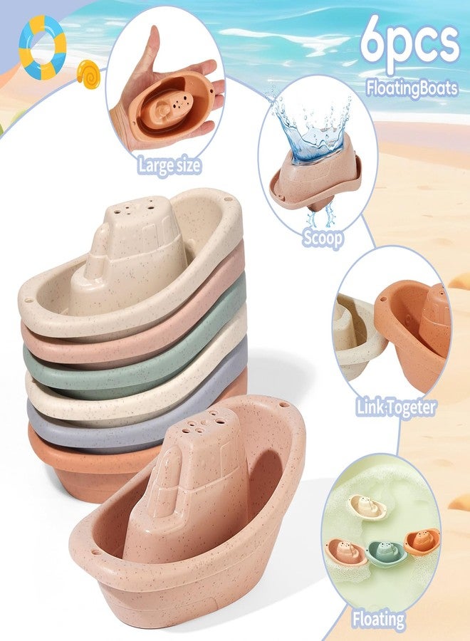 AMCHSURI Baby Bath Toys for Kids Ages 1-3, 14 Pack Mold Free Bath Toys Toddlers 2-4 Bathtub Toys with Floating Boats&Cups and No Hole Bath Toy for Babies 6-12 Months Gifts for Boys & Girls - Image 4