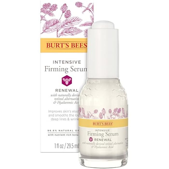 Burt's Bees Renewal Intensive Firming Serum With Natural Retinol Alternative and Hyaluronic Acid, Powerful Anti-Aging Ingredients, 98.6 Percent Natural-Origin Skin Care, 1 fl. oz. Bottle - Image 1