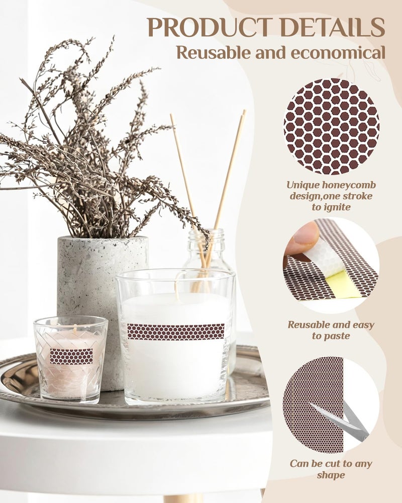 Abvsdu 42 PCS Match Striker Stickers, Match Striker Paper with Adhesive, Ideal for Fireplace Matches (Rectangle) - Image 3