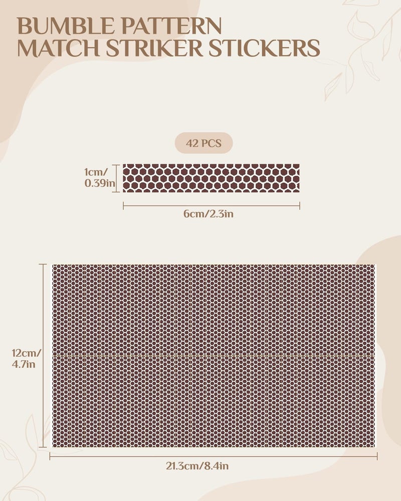 Abvsdu 42 PCS Match Striker Stickers, Match Striker Paper with Adhesive, Ideal for Fireplace Matches (Rectangle) - Image 2