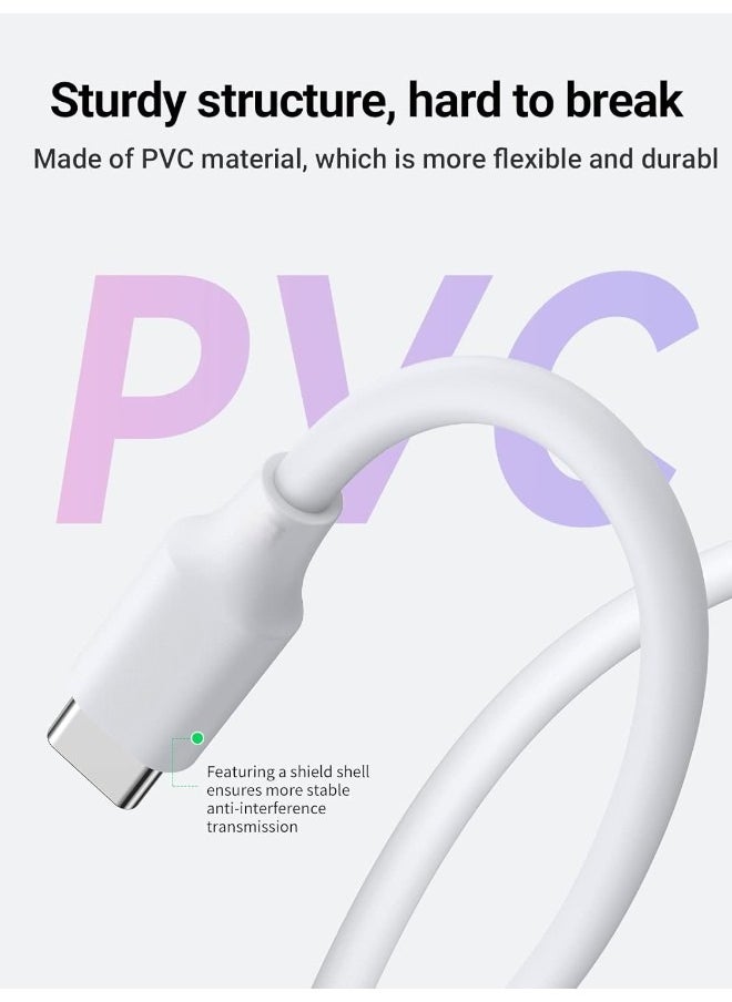 Generic - 60W USB C to USB C Fast Charging Cable 1m, PD 3.0 3A Compatible with iPhone 15 Series, MacBook/iPad Pro, Samsung Galaxy S24 Ultra/S23/22/Z Fold/Z Flip, Google Pixel 7 ,Switch - Image 1