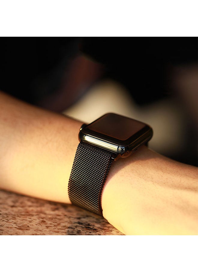 O Ozone - Milanese Loop Strap For Apple Watch Series 10 | Ultra 2 | 8 Ultra | 9 | 8 | 7 | 6, 49/46/45/44/42mm, Stainless Steel Double Mesh Wristbands - Red - Image 1
