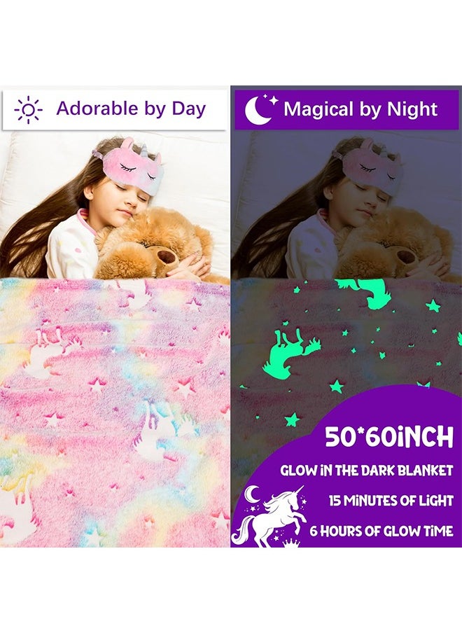 Beauenty - Beauenty Unicorn Toys for Girls Age 6-10,Unicorn Gift Box Set for Girls,Girl Gifts with Unicorn Blanket Bag Eye Mask and Bracelets,New Year Birthday Children's Day Gifts for Girls﻿ (colourful) - Image 1