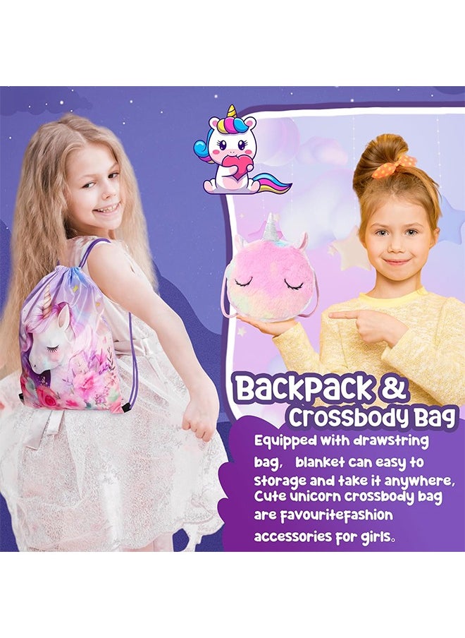 Beauenty - Beauenty Unicorn Toys for Girls Age 6-10,Unicorn Gift Box Set for Girls,Girl Gifts with Unicorn Blanket Bag Eye Mask and Bracelets,New Year Birthday Children's Day Gifts for Girls﻿ (colourful) - Image 1