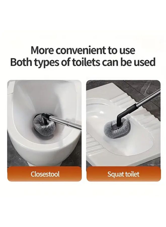 High-Grade Suspension Suction White Long Handle Wall Mounted Toilet Brush 35.4 Inch Extended Version No Bend Design Replaceable Soft Head Efficient Cleaning for Home Bathroom Cleaning Services Single Brush Head Basic Set - Image 2