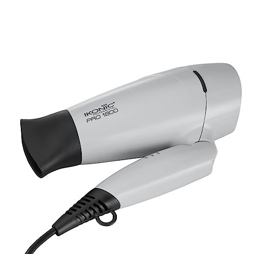 IKONIC 1800 Pro Hair Dryer Grey 2-Speed Temperature Settings with Cool Shot One Nozzle for Concentrated Airflow Spiral Device Cable Folding Design Travel Friendly, 1800Watt All Hair Type - Image 3