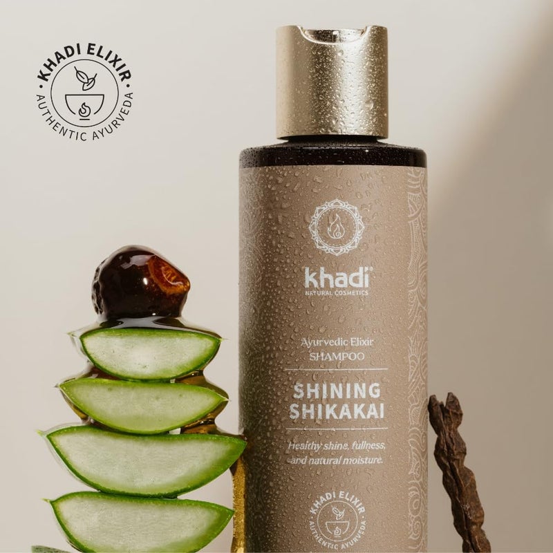 khadi SHINING SHIKAKAI Ayurvedic Shampoo â€“ Protectively smoothes the hair structure â€“ Shine & moisture â€“ 100% natural & silicone-free â€“ 6.7 fl oz - Image 3