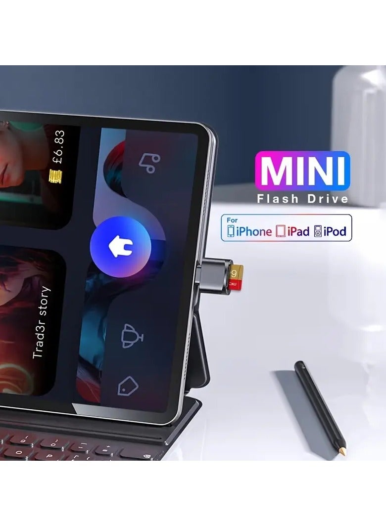 The Card Reader Supports High-Speed Tf/MicroSD Card Reading, Suitable for iPhone iPad Sd Card Reader, Suitable for iPhone 14/13/12/Pro Max/11/X/Xr/8 Storage Card Reading, Supports Ios 14 15 16 17 System - Image 3