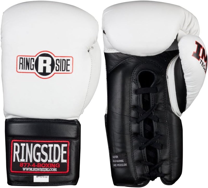 Ringside IMF Tech Lace-Up Sparring Boxing Gloves - Black, 14-Ounce - Image 2