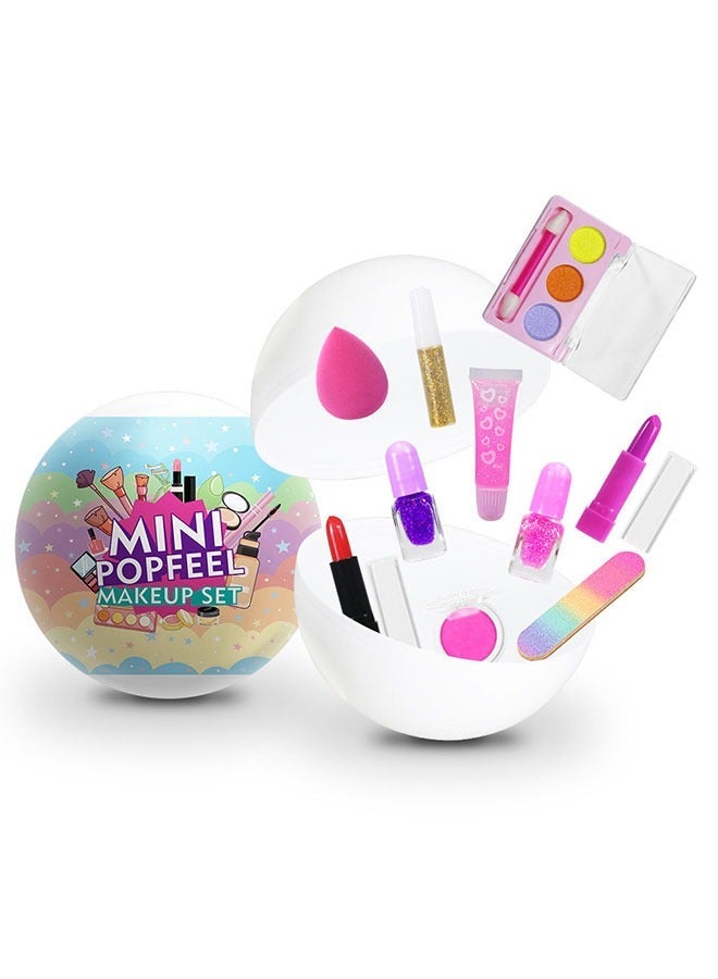 بوب فيل مجموعة مكياج صغيرة متكاملة، أحمر شفاه + طلاء أظافر + أحمر خدود + بودرة مع علبة بيض محمولة - Image 2