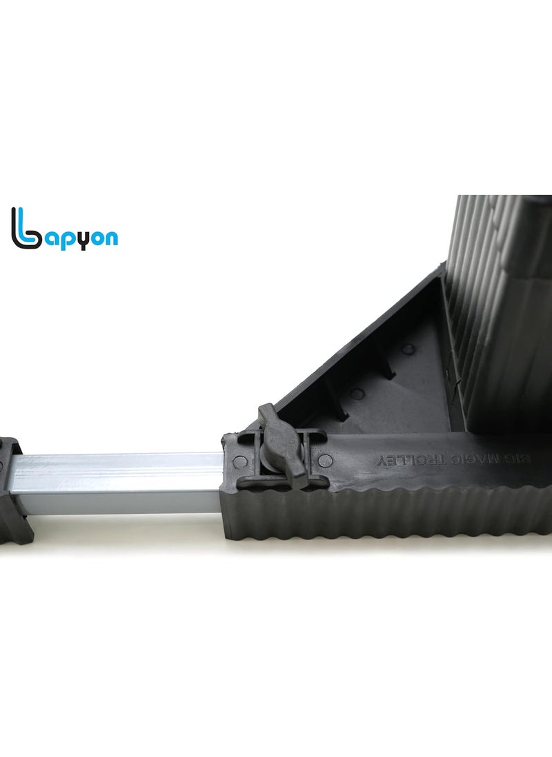 Lapyon - Lapyon Good Height 8 Inch from Ground Addustable 24 Wheel Heavy Duty FrontTop Load Fully Automatic Washing Machine Stand Fridge Trolley Stand Metal and PlasticMin 36cmx36cmMax 76cmx76cm - Image 1
